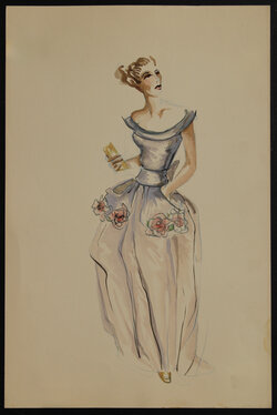 sketch of a woman in a dress