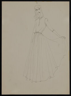 sketch of a woman in a dress