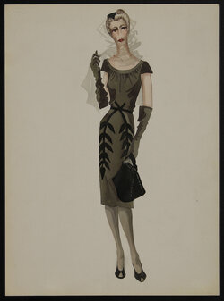 sketch of a woman in a dress