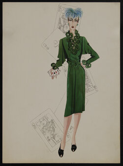 sketch of a woman in a dress